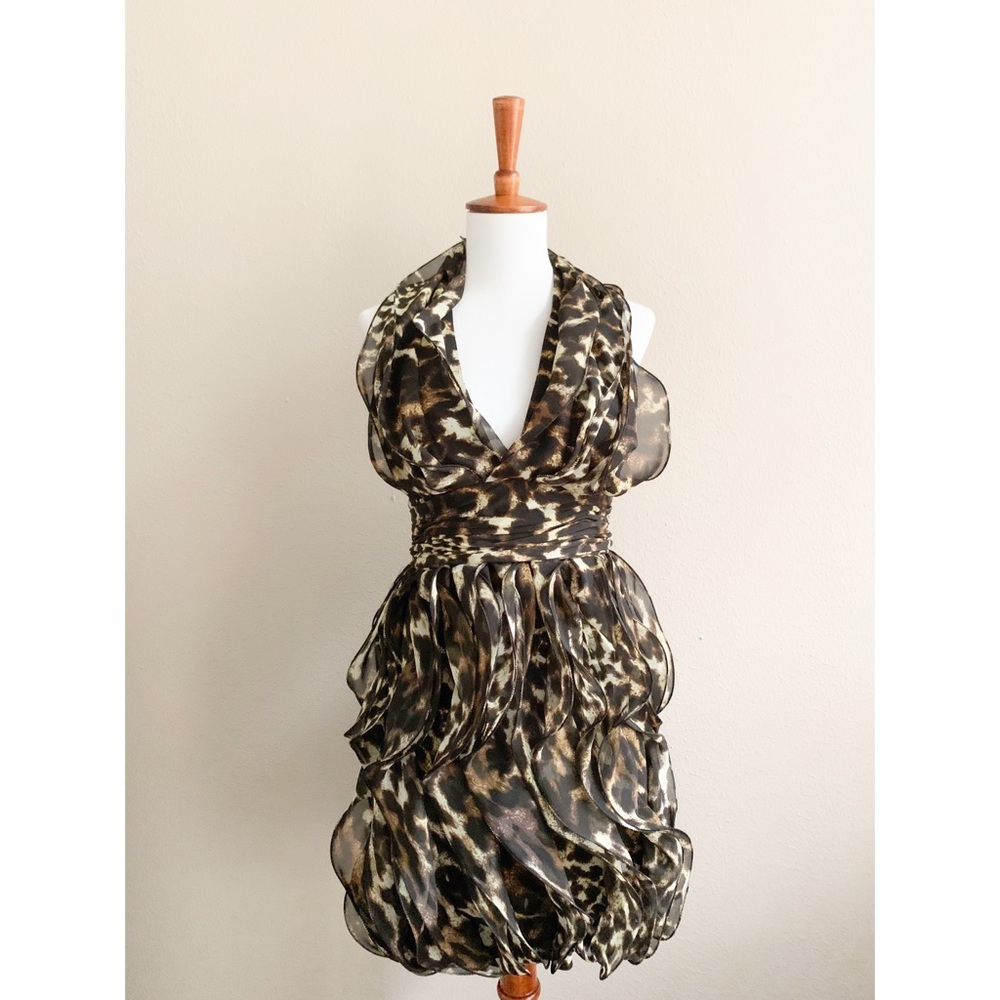 Calvin Klein ruffled Halter Dress